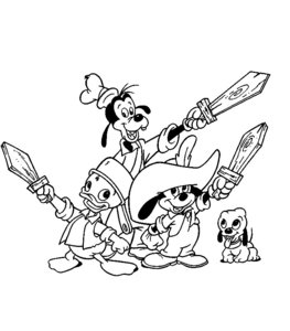 Drie Musketiers Kleurplaat. Kleurplaten Disney kleurplaten Drie musketiers 