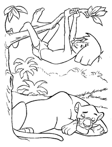 Junglebook Kleurplaat. Kleurplaten Disney kleurplaten Junglebook 