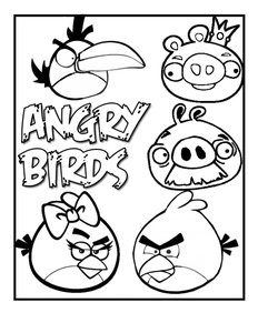 Angry Birds Kleurplaat. Kleurplaten Angry birds 