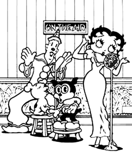 Betty Boop Kleurplaat. Betty boop Kleurplaten 