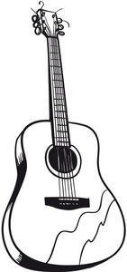 Gitaar Kleurplaat. Gitaar Kleurplaten 