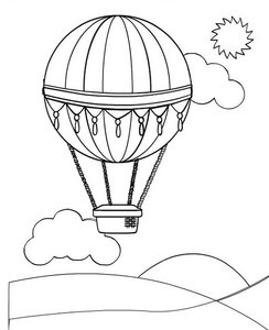 Luchtballonnen Kleurplaat. Kleurplaten Luchtballonnen 