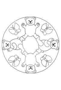 Mandala Dieren Kleurplaat. Kleurplaten Mandala dieren Beren Mandala