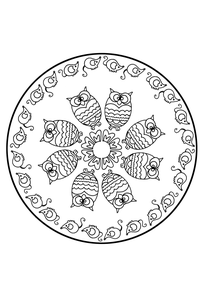 Mandala Dieren Kleurplaat. Kleurplaten Mandala dieren Uilen Mandala