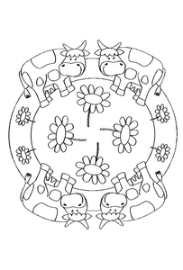 Mandala Dieren Kleurplaat. Kleurplaten Mandala dieren Koeien Mandala