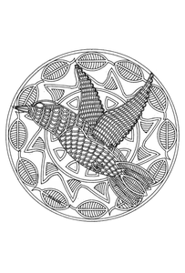 Mandala Dieren Kleurplaat. Kleurplaten Mandala dieren Vogel Mandala