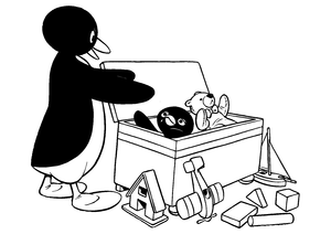 Pingu Kleurplaat. Kleurplaten Pingu Pinguin En Zijn Speelgoed