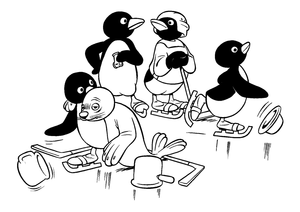 Pingu Kleurplaat. Kleurplaten Pingu 