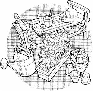 Tuinieren Kleurplaat. Tuinieren Kleurplaten 