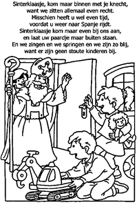 Sinterklaas Liedjes Kleurplaat. Kleurplaten Sinterklaas kleurplaten Sinterklaas liedjes 