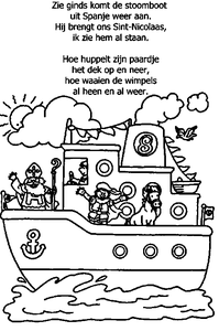 Sinterklaas Liedjes Kleurplaat. Kleurplaten Sinterklaas kleurplaten Sinterklaas liedjes 