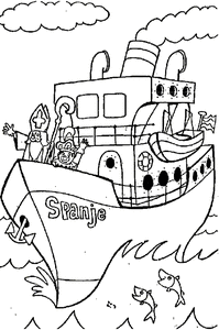 Sinterklaas Stoomboot Kleurplaat. Kleurplaten Sinterklaas kleurplaten Sinterklaas stoomboot 