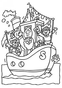 Sinterklaas Stoomboot Kleurplaat. Kleurplaten Sinterklaas kleurplaten Sinterklaas stoomboot 