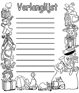 Sinterklaas Verlanglijstje Kleurplaat. Kleurplaten Sinterklaas kleurplaten Sinterklaas verlanglijstje 