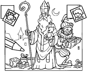 Sinterklaas Kleurplaat. Speciale dagen Sinterklaas Kleurplaten 