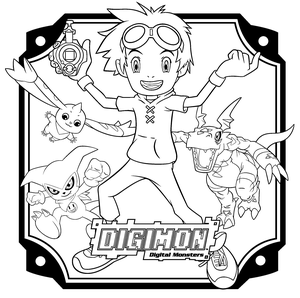 Digimon Kleurplaat. Digimon Kleurplaten Tv series kleurplaten 