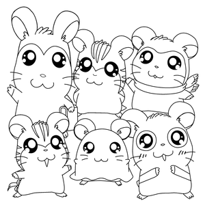 Hamtaro Kleurplaat. Hamtaro Kleurplaten Tv series kleurplaten 