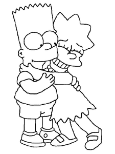 Simpsons Kleurplaat. Simpsons Kleurplaten Tv series kleurplaten Lisa Bart Simpson Knuffel