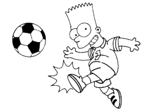 Simpsons Kleurplaat. Simpsons Kleurplaten Tv series kleurplaten Bart Simpson Voetballen Kleurplaat