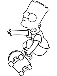 Simpsons Kleurplaat. Simpsons Kleurplaten Tv series kleurplaten Bart Simpson Skatebord Kleurplaat