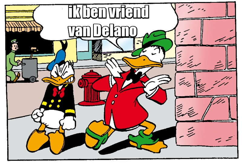 Naamanimaties Delano Guus Geluk Donald Over Straat Delano