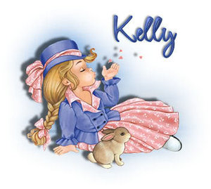 Naamanimaties Kelly Kelly Meisje Met Kusjes En Konijn