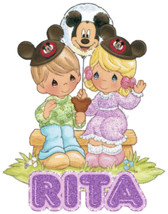 Naamanimaties Rita Naamplaatje Rita Met Kindjes En Een Mickey Mouse Ballon