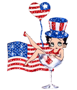 Plaatjes 4th of july Glitter Betty Boop Amerika 4Th Of July