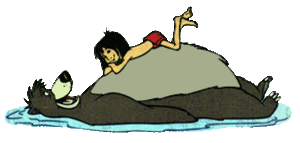 Jungle book Plaatjes Baloo Mowgli Drijvend Op Water Junglebook
