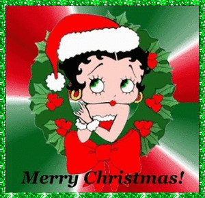 Plaatjes Kerstkaarten Kerstkaart Betty Boop In Kerstkrans