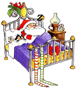 Kerstmannen Plaatjes Kerstman Slapen In Bed