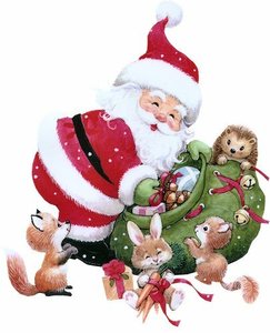 Kerstmannen Plaatjes Kerstman Met Zak En Dieren