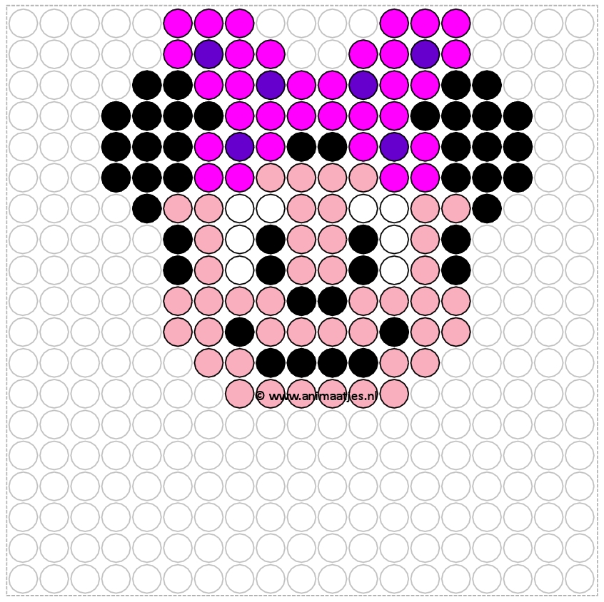 Plaatjes Kralenplank disney Minnie Mouse Voorkant