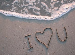 Plaatjes Love I Love U In Het Zand Zee Geschreven