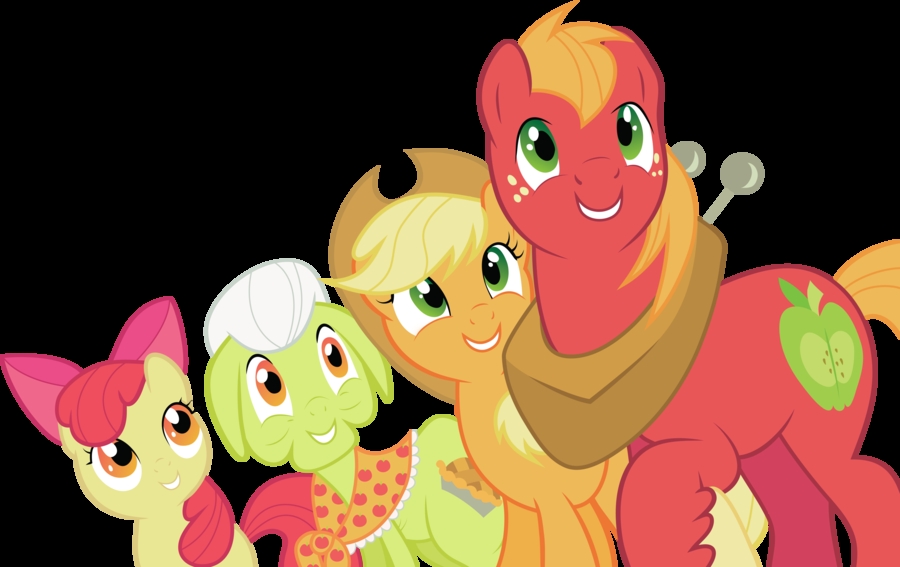 Plaatjes My little pony Applebloom Granny Smith Applejack En Big Macintosh De Appel Familie