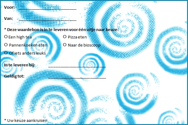 Plaatjes Waardebonnen uitje Waardebon Uitje Blauw Rondjes