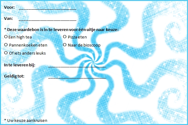 Plaatjes Waardebonnen uitje Waardebon Uitje Blauw Spiraal