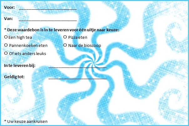 Plaatjes Waardebonnen uitje Waardebon Uitje Blauw Spiraal