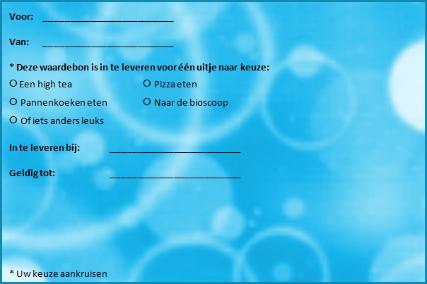 Plaatjes Waardebonnen uitje Waardebon Uitje Blauw Bellen