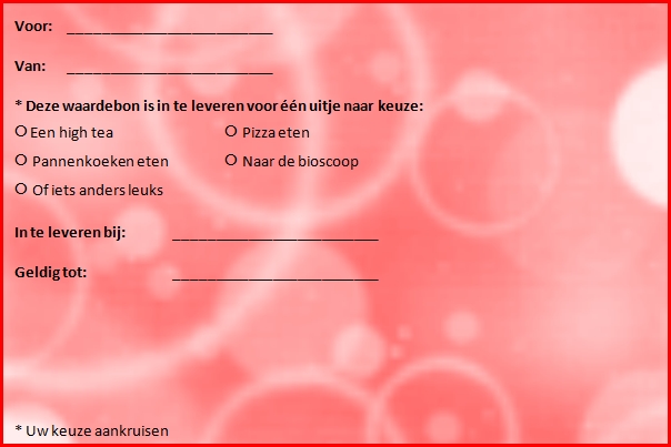 Plaatjes Waardebonnen uitje Waardebon Uitje Rood Bellen