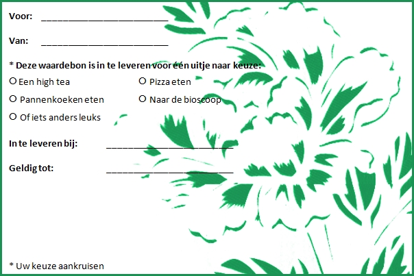 Plaatjes Waardebonnen uitje Waardebon Uitje Groen Klaproos