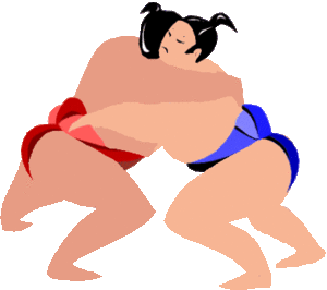 Sport plaatjes Sumo worstelaaren 