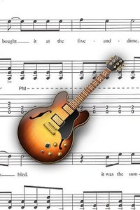 Gitaar Wallpapers Iphone Vel Bladmuziek Met Daarop Een Bruine Gitaar