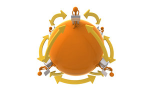 Wallpapers Oranje poppetjes 3d 