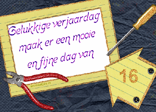 Onwijs Verjaardag Plaatje 16 Jaar » Animaatjes.nl WU-92