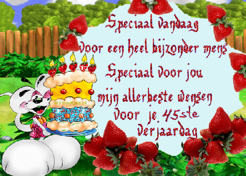 Ongebruikt 45 Jaar Verjaardag Plaatjes » Animaatjes.nl AF-54