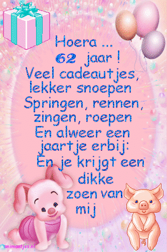 Wonderbaar 62 Jaar Verjaardag Plaatjes » Animaatjes.nl GA-54