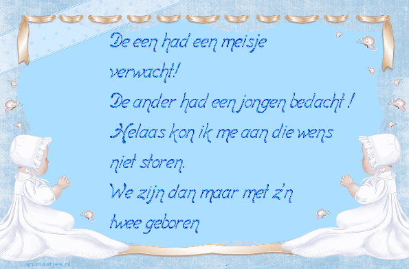 Wenskaarten Geboorte tweeling 